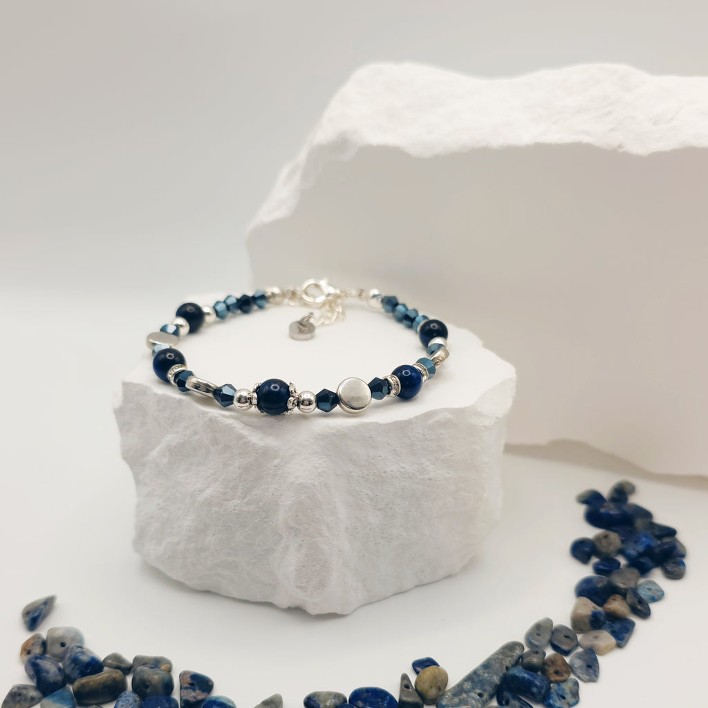 Blue Tigers Eye Beaded Bracelet