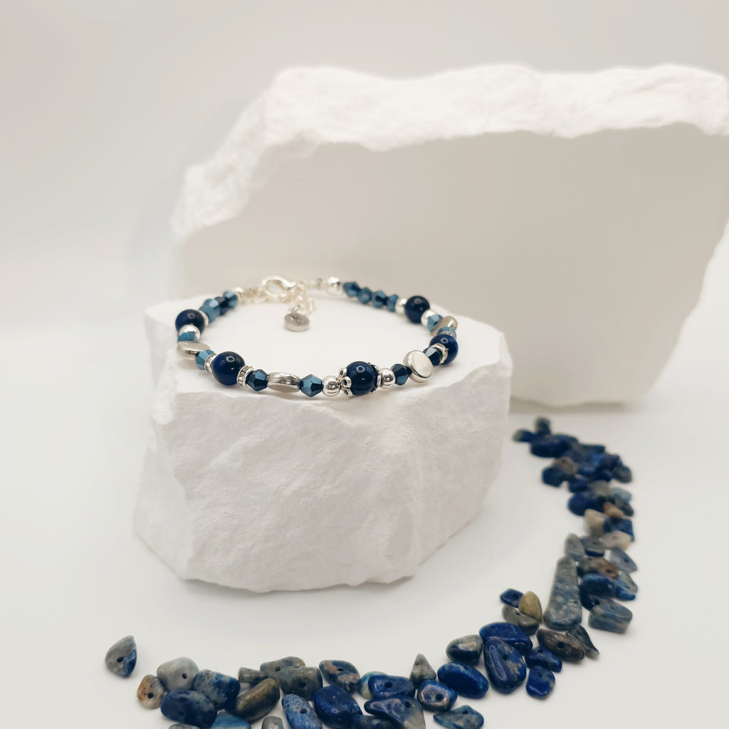 Blue Tigers Eye Beaded Bracelet