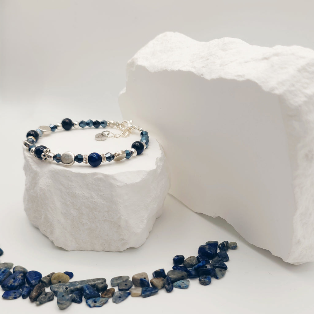 Blue Tigers Eye Beaded Bracelet