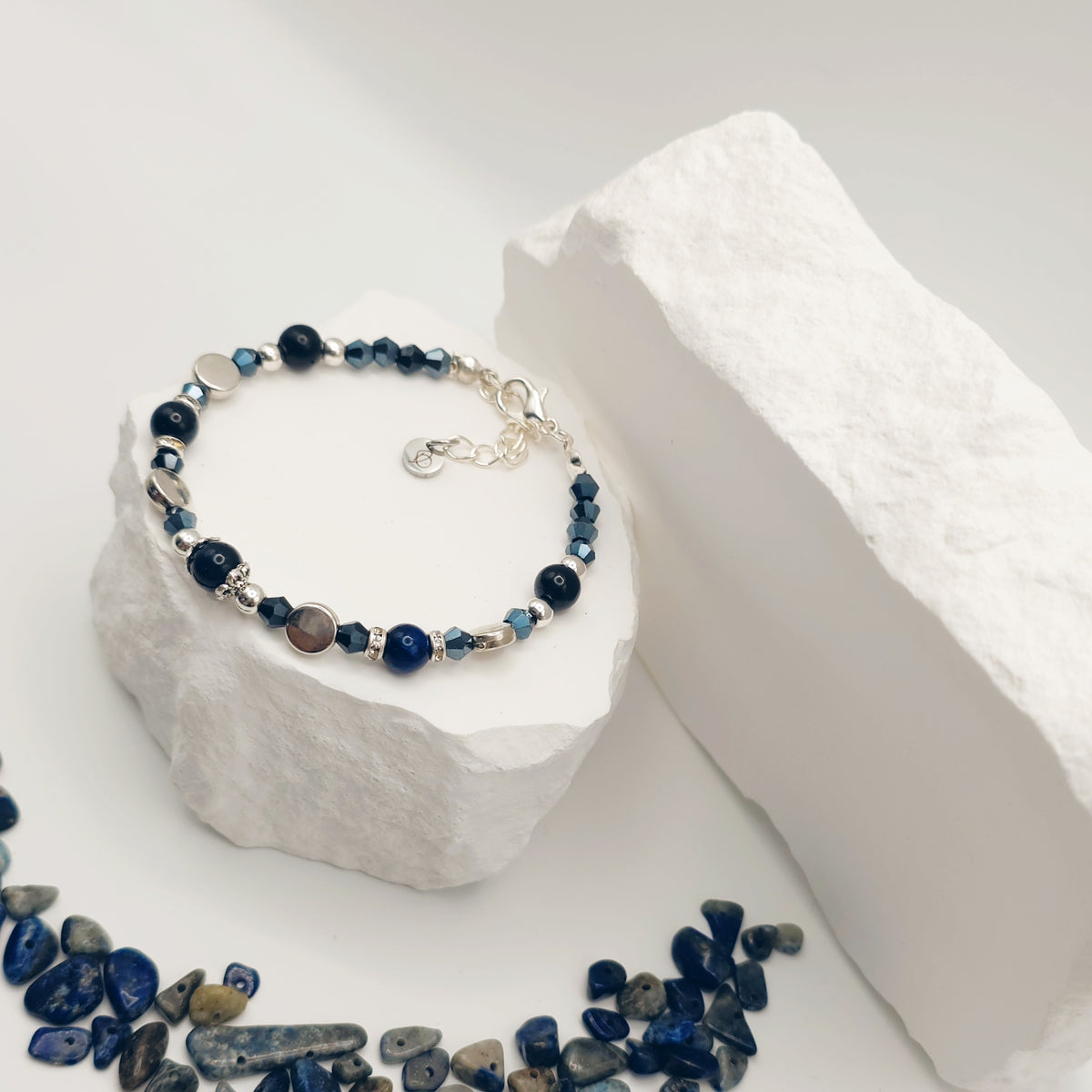 Blue Tigers Eye Beaded Bracelet