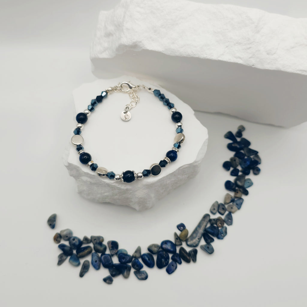 Blue Tigers Eye Beaded Bracelet