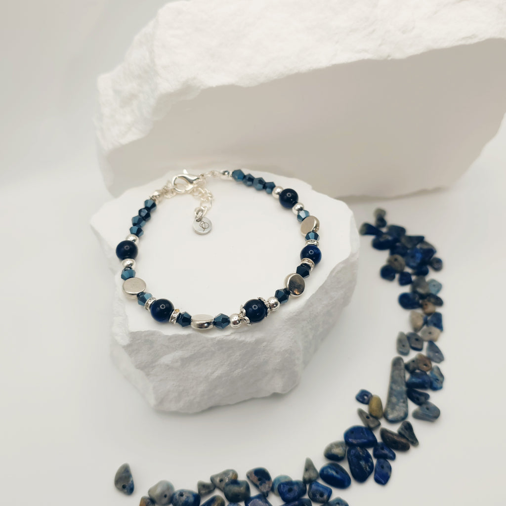 Blue Tigers Eye Beaded Bracelet