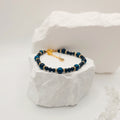 Onyx and Sapphire Tigers Eye Bracelet [For Inner Wisdom]