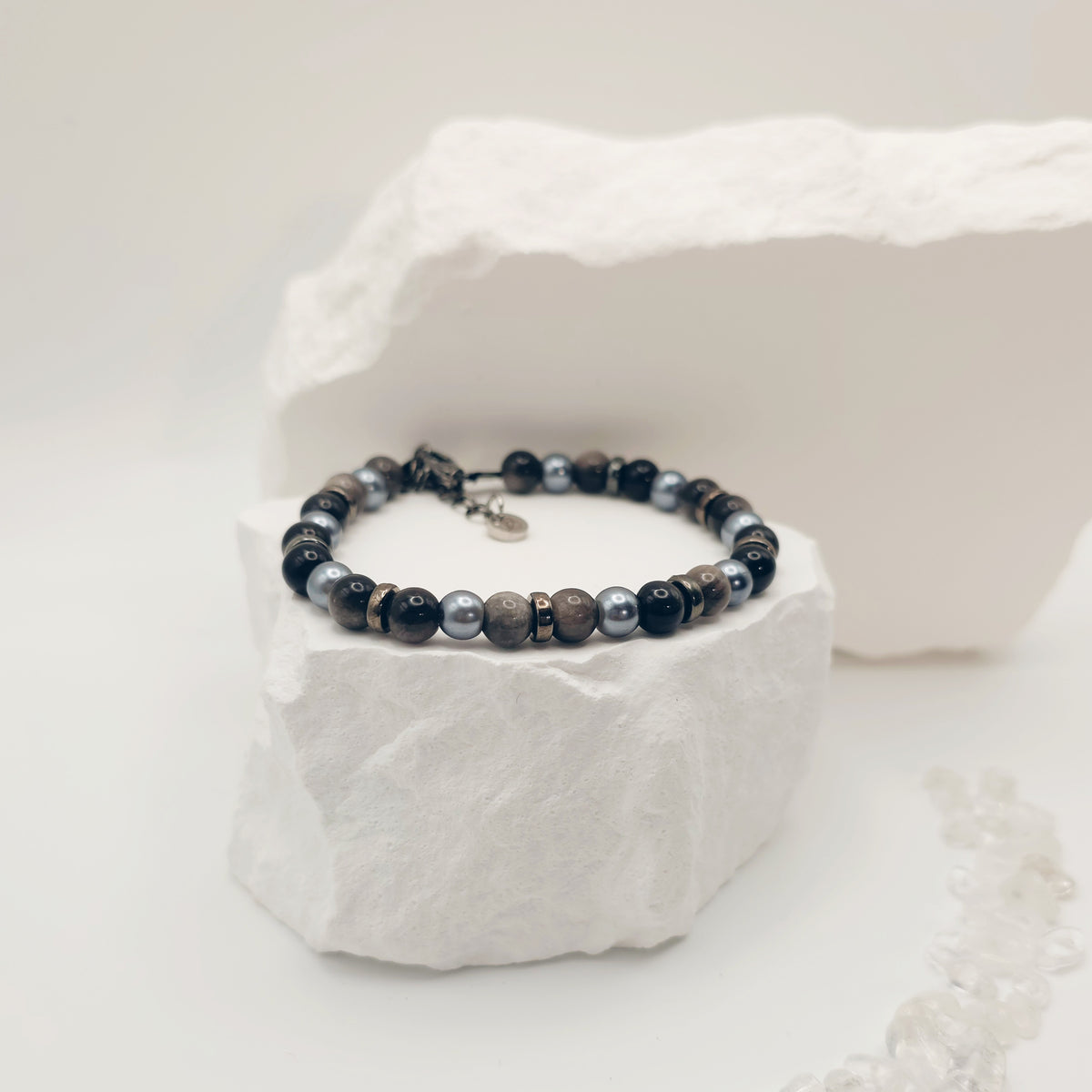 Silver Obsidian Bracelet