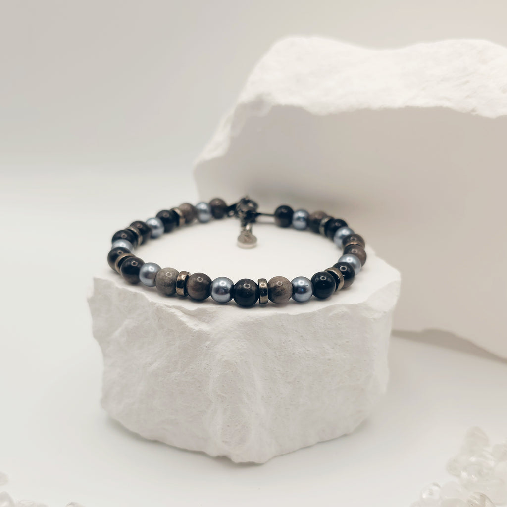 Silver Obsidian Bracelet