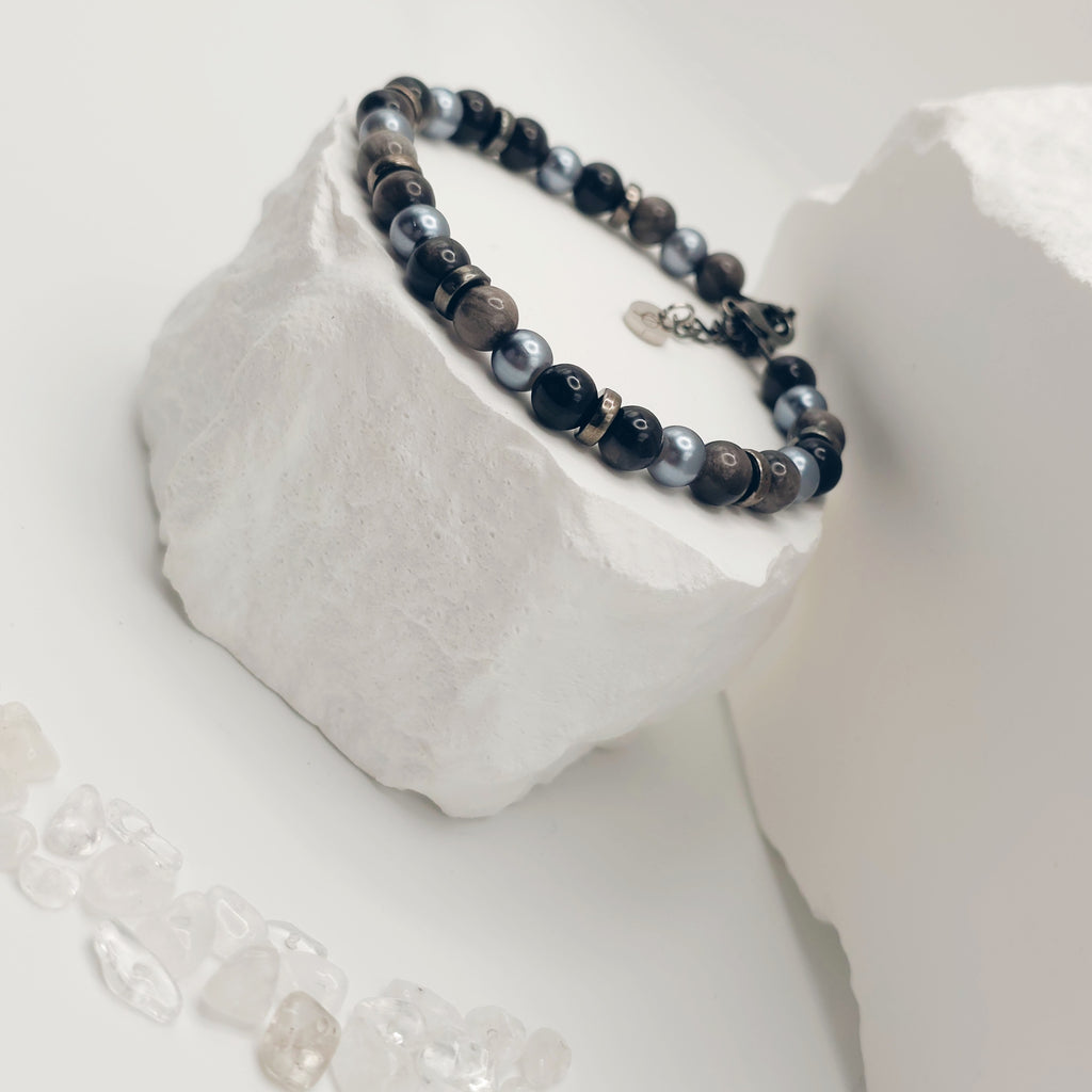 Silver Obsidian Bracelet