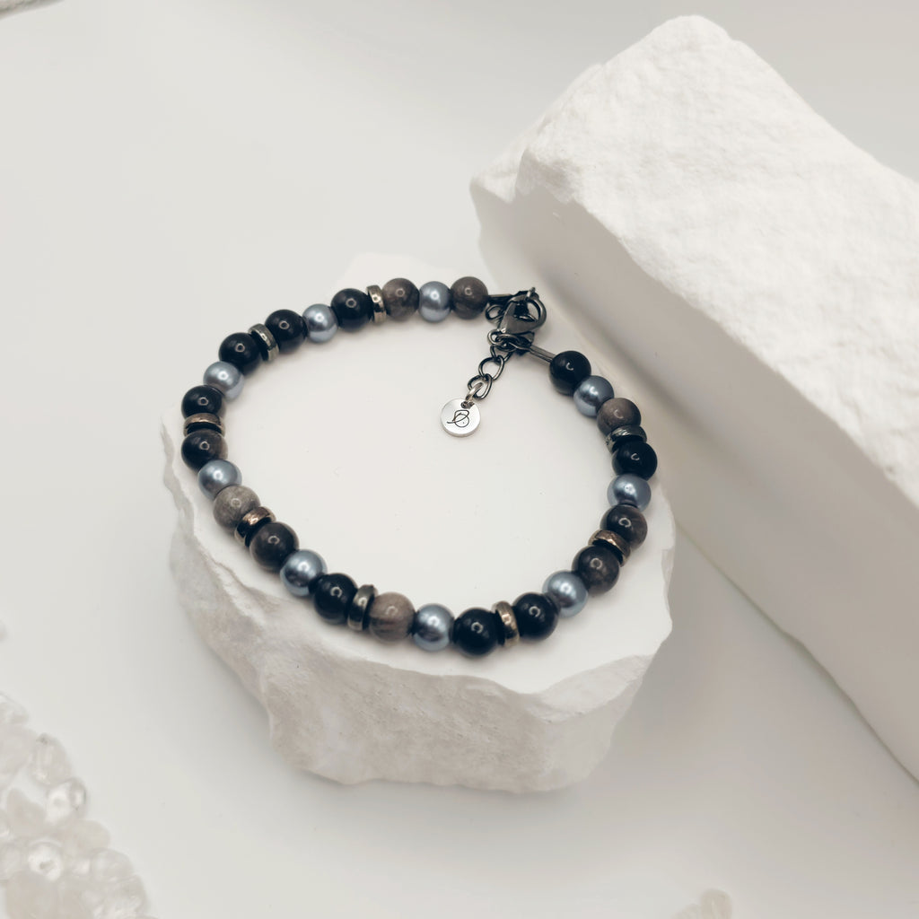Silver Obsidian Bracelet
