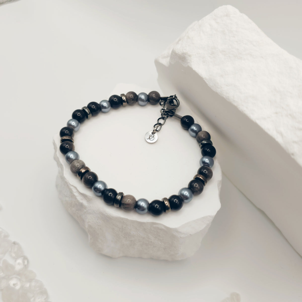 Silver Obsidian Bracelet