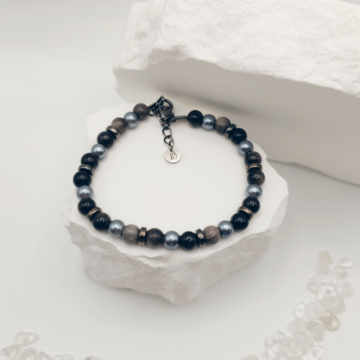 Silver Obsidian Bracelet