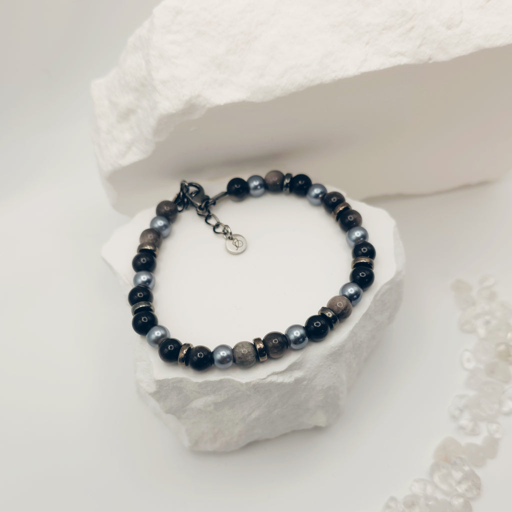 Silver Obsidian Bracelet