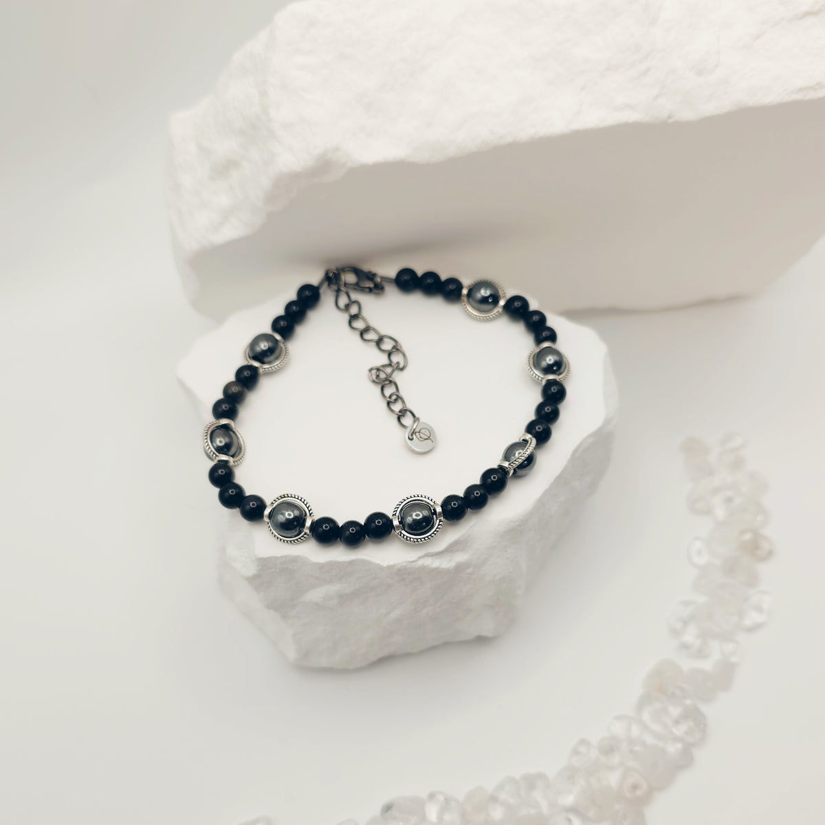 Gold-Sheen Obsidian and Hematite Bracelet [For Enhanced Clarity]