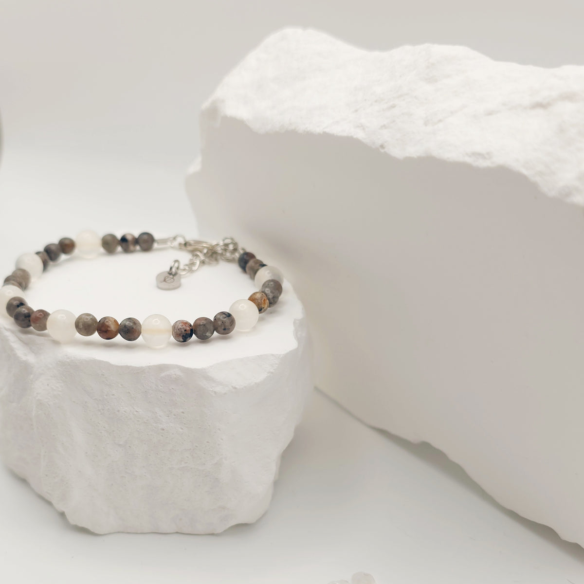 Flame Stone and Selenite Bracelet