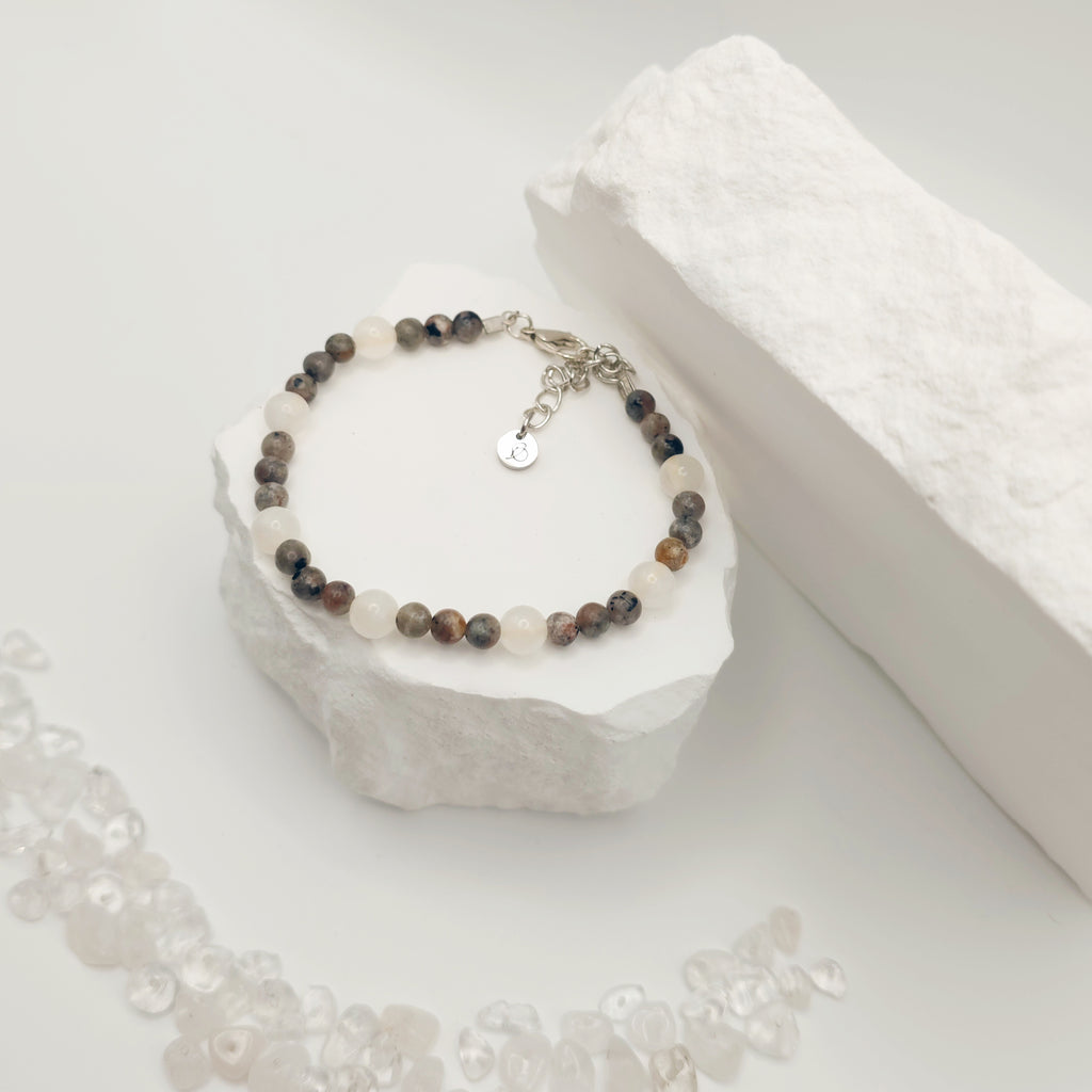 Flame Stone and Selenite Bracelet