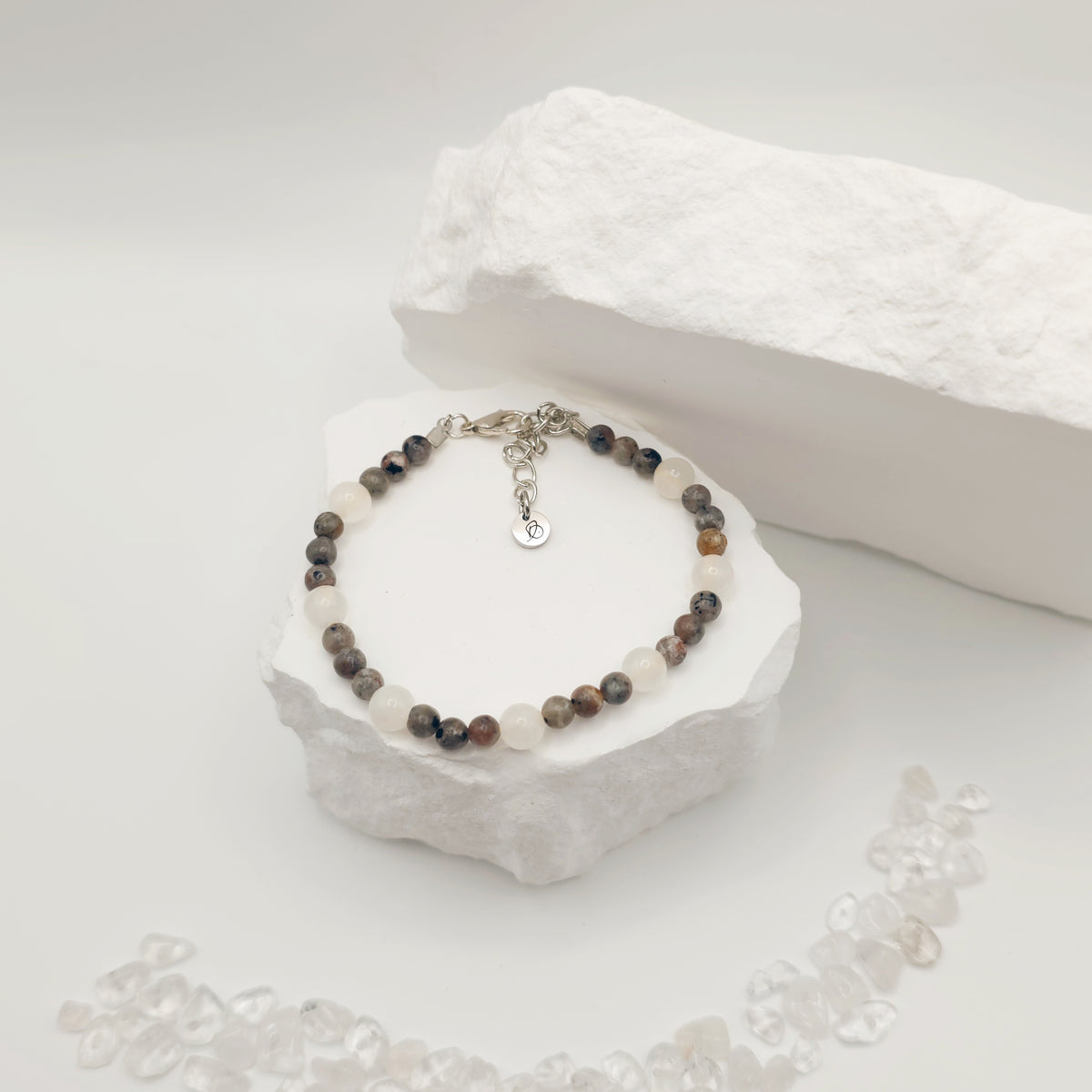 Flame Stone and Selenite Bracelet