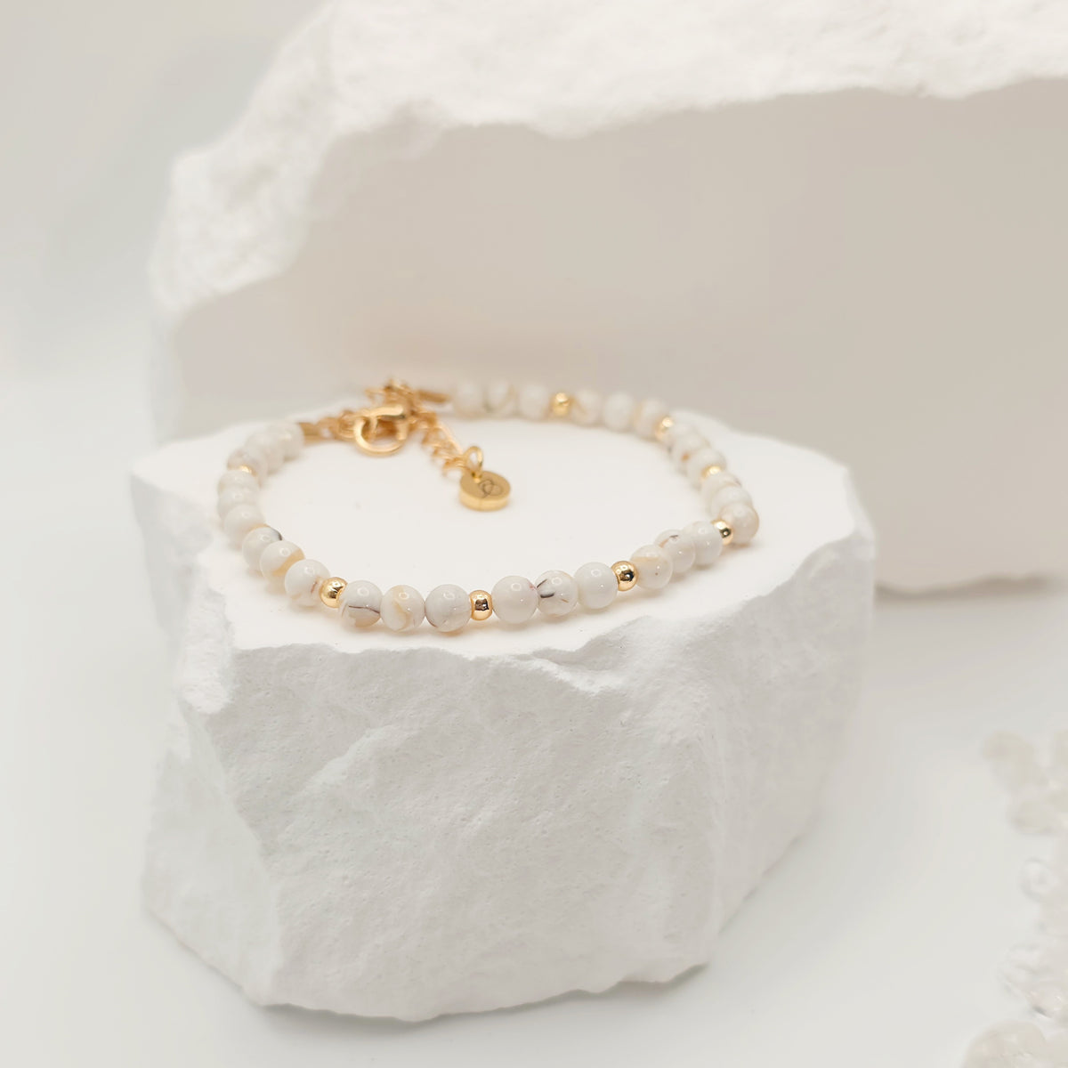 White Gold Turquoise Bracelet