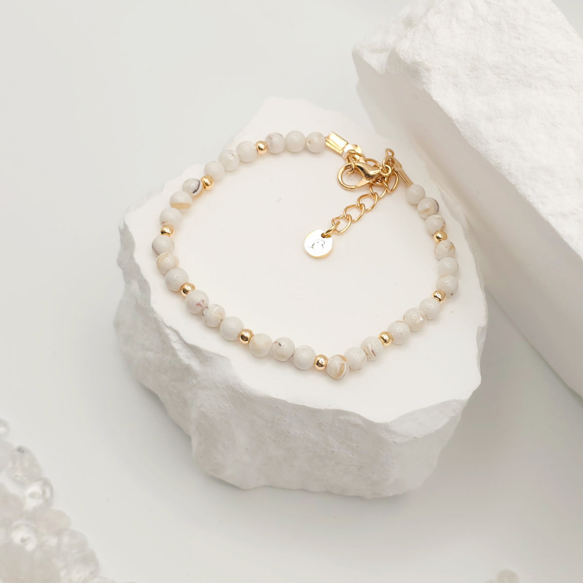 White Gold Turquoise Bracelet