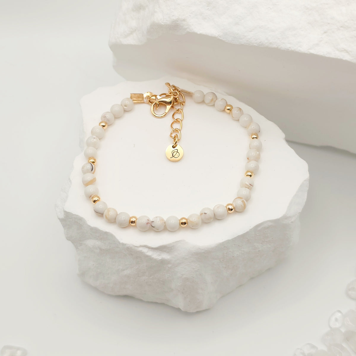 White Gold Turquoise Bracelet
